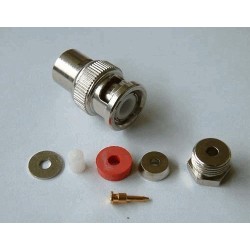 BNC-Male Soldeer connector. Clamp RG 174 (10 pieces)
